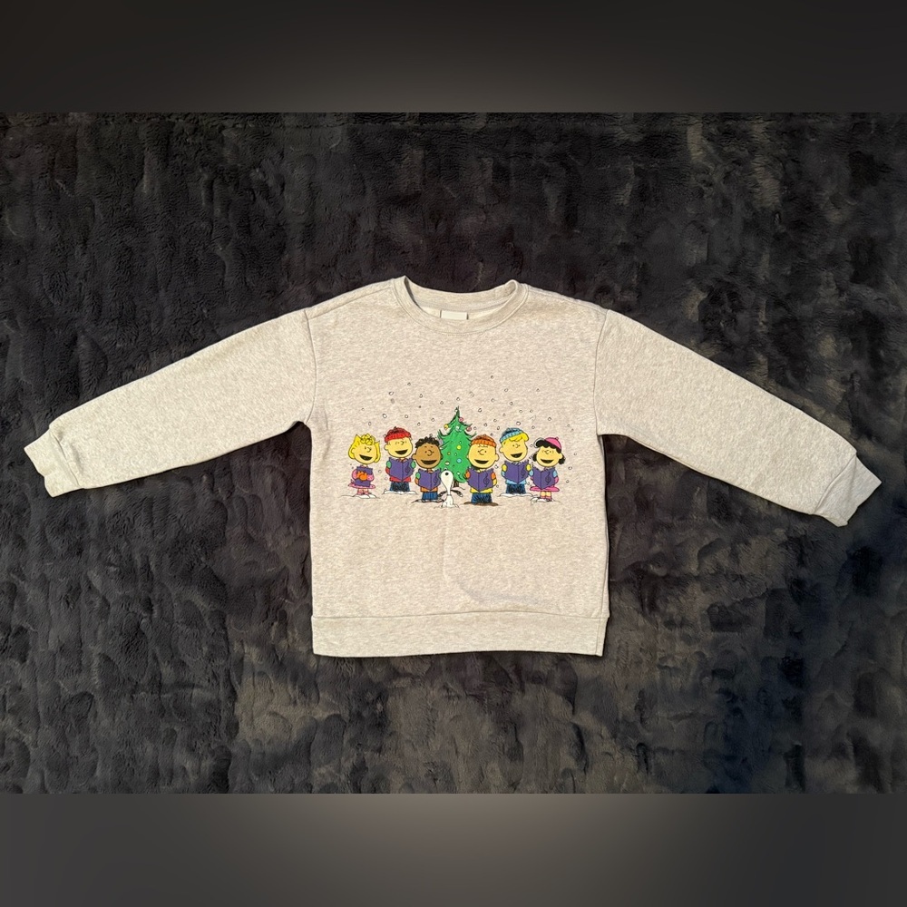 Peanuts Kids Light Up Sweatshirt with Colorful Characters, Grey Heather, Size 8